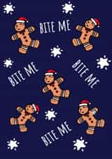 Cute Christmas Card - Gingerbread Men – Bite Me created by Calina Ho