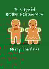 Cute Christmas Card - For Brother & Sister-In-Law - Gingerbread Couple created by Nicola Watson