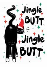 Funny Christmas Card - Jingle Butt - Cat created by StudiOllie
