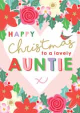 Pretty Christmas Card - Lovely Auntie - Floral Heart created by Michelle Fiedler Design