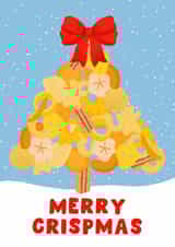 Punny Christmas Card - Merry Crispmas - Crisps Tree created by Pink Peach Cards