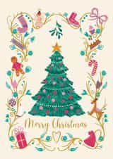 Classic Christmas Card - Tree - Festive Illustrations created by Holly Hudson-Smith