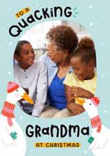 Personalised Christmas Photo Card created by Joanne Hawker - Cute Christmas Photo Card - For Grandma - To A Quacking Grandma - Duck Pun
