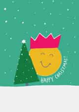 Cute Christmas Card - Smiley Face - Snow created by martha and hepsie ltd