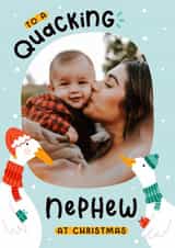 Personalised Christmas Photo Card created by Joanne Hawker - Cute Christmas Photo Card - For Nephew - To A Quacking Nephew - Duck Pun