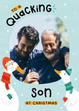 Personalised Christmas Photo Card created by Joanne Hawker - Cute Christmas Photo Card - For Son - To A Quacking Son - Duck Pun