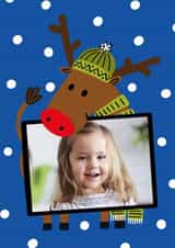 Personalised Christmas Photo Card created by Lucy Maggie Designs - Cute Christmas Card - Reindeer - Rudolph