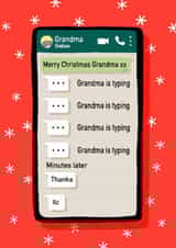 Funny Christmas Card - For Grandma - Texting created by Nicola Watson