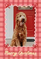 Personalised Christmas Photo Card created by Wren & Wilson - Classic Christmas Card - Bows - Gingham Design