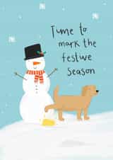 Funny Christmas Card - Snowman - Mark the Season created by Charley Muttitt