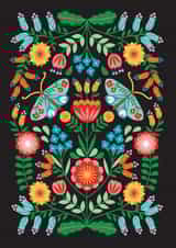 Pretty Birthday Card - Moths - Flowers created by Maggie Magoo Designs