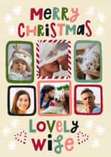Personalised Christmas Photo Card created by @AimeeStevens.Design - Classic Christmas Card - Lovely Wife