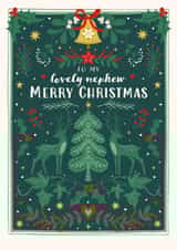 Classic Christmas Card - For Nephew - Deers created by Nina Raby - Jones