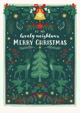 Classic Christmas Card - For Neighbour - Deers created by Nina Raby - Jones