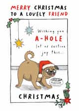 Funny Christmas Card - For A Friend - Wishing You A-Hole Lot Of Festive Joy created by Dandelion Stationery