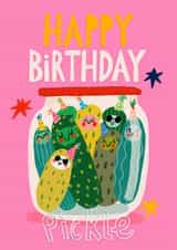 Cute Birthday Card - Party Pickles created by NICHOLA COWDERY ILLUSTRATIONS 