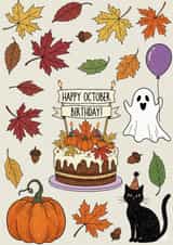 Cute October birthday card. created by SimplyJen