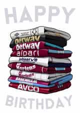 Classic Birthday Card - West Ham - Football Shirts created by Pedges Houseboat