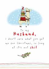 Funny Christmas Card - For Husband - Shit Present created by Dandelion Stationery