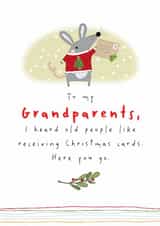 Cheeky Christmas Card - For Grandparents - Heard Old People Like Receiving Cards created by Dandelion Stationery