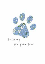 Heartfelt Sympathy Card - Pet Loss Condolences - Flower Paw Print created by Dandelion Stationery