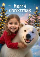 Cute Christmas Card - Polar Bear Hugs created by Woody's Design