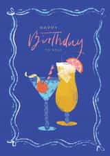 Classic Birthday Card - For Her - Cocktails created by Rebecca Prinn