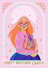Arty Birthday Card - For Her - Happy Birthday Queen created by Kishi & Star
