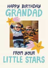 Personalised Birthday Photo Card created by Christine Cuddihy Illustration - Cute Birthday Card - For Grandad - From Your Little Stars
