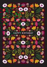 Pretty Birthday Card - For Her - Folk Style Flowers created by Maggie Magoo Designs
