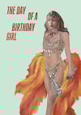 The Day Of A Birthday Girl Taylor Swift Show Girl Birthday Card created by Illustratoni