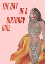 The Day Of A Birthday Girl Taylor Swift Show Girl Birthday Card created by Illustratoni