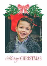 Personalised Christmas Photo Card created by Cindy Reynolds - Classic Christmas Card - Festive Bow