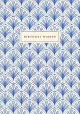 Classic Birthday Card – Blue Palmetto Pattern created by Ohh Deer