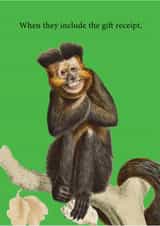 Funny Birthday Card - Cheeky Monkey - Gift Receipt created by Ohh Deer