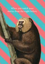 Funny Birthday Card – Last Night's Stories created by Ohh Deer