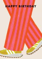 Arty Birthday Card - Striped Trousers - Colourful Trainers created by Ohh Deer
