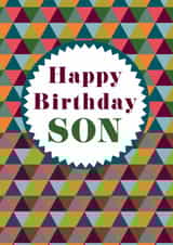 Classic Birthday Card - For Son - Geometric Design created by Maggie Magoo Designs