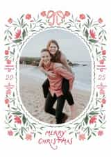 Personalised Christmas Photo Card created by Cindy Reynolds - Pretty Christmas Card - Floral Frame - 2025