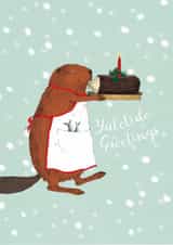 Cute Christmas Card - Beaver - Yuletide Greetings created by Paper Bird