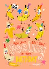 Cute Birthday Card - Party Bananas created by NICHOLA COWDERY ILLUSTRATIONS