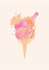 Classic Birthday / New Job / Congrats - Ice Cream Cone created by Emma Pallett Design
