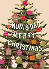 Classic Christmas Card - For Parents - Arty Christmas Tree created by Louise Tiler