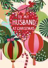 Classic Christmas Card - For Husband - Bright and Colourful created by Louise Tiler