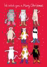 Cute Christmas Card - Puss in Boots - Funny Festive Cats created by Paper Bird