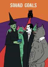 Funny Halloween Card - Squad Goals - Vampire created by Blessherlittleartoons by Amy