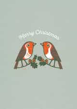 Classic Christmas Card - Robins - Holly & Ivy - by Ian Cunliffe created by Paper Bird