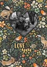 Personalised Anniversary Photo Card created by Elena O'Neill - Classic Anniversary Card - Woodland Animals - Love You