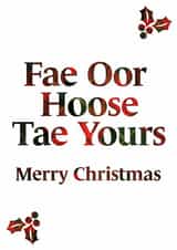 Classic Christmas Card - Scottish - From Our House To Yours created by Scottish Greetings