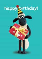 Cute Birthday Card - Shaun The Sheep - Present created by Hype Associates